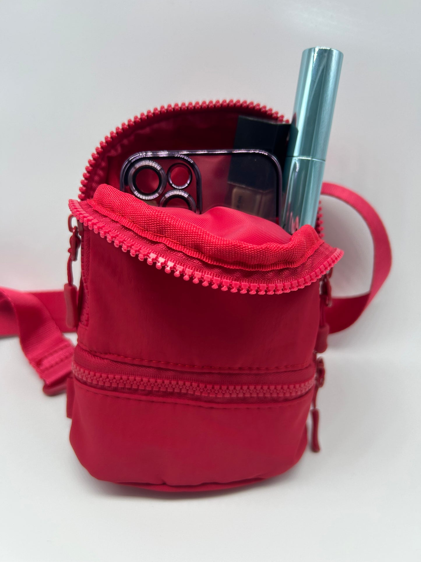Red Mini Nylon Shoulder Bag