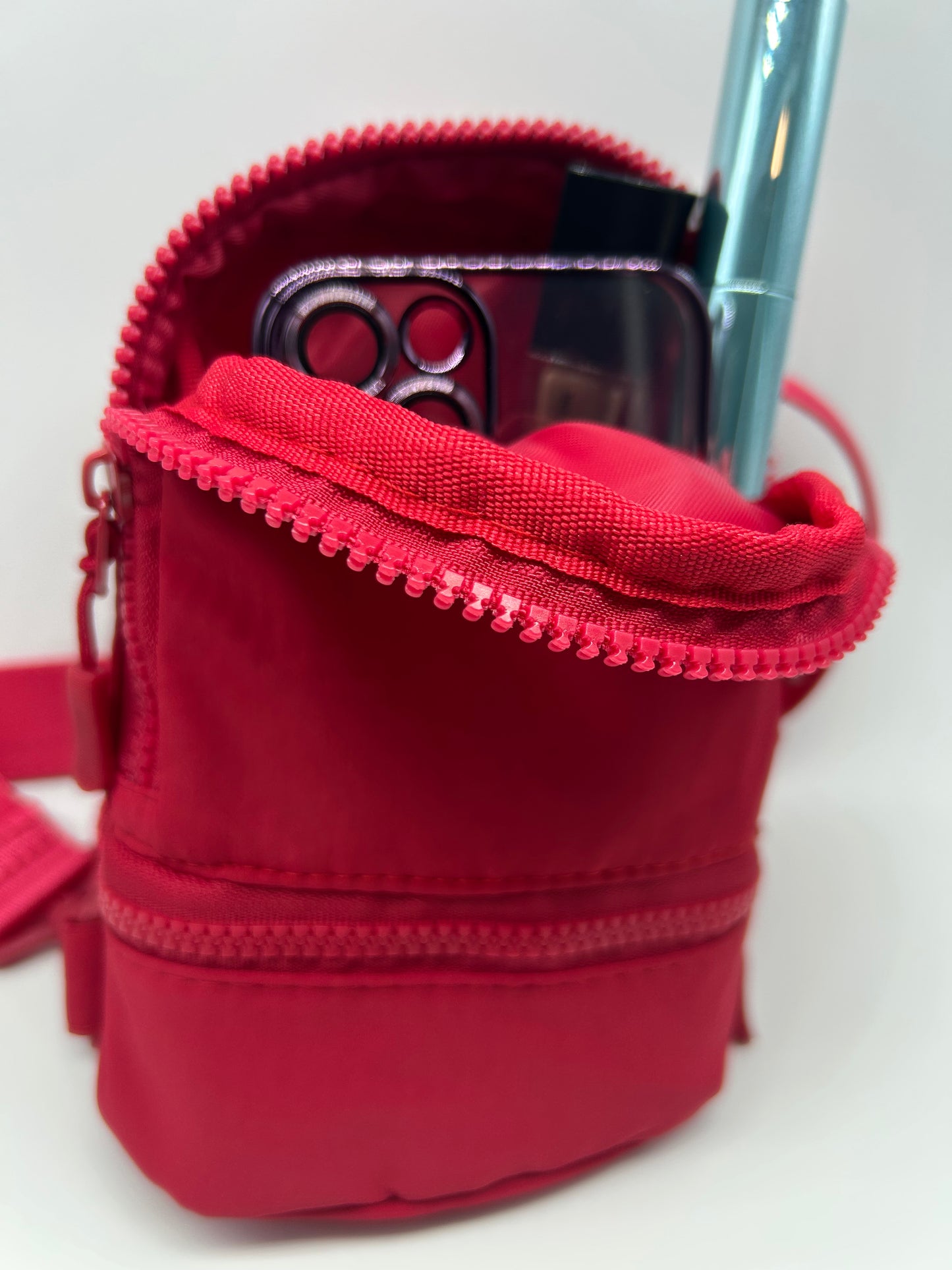 Red Mini Nylon Shoulder Bag