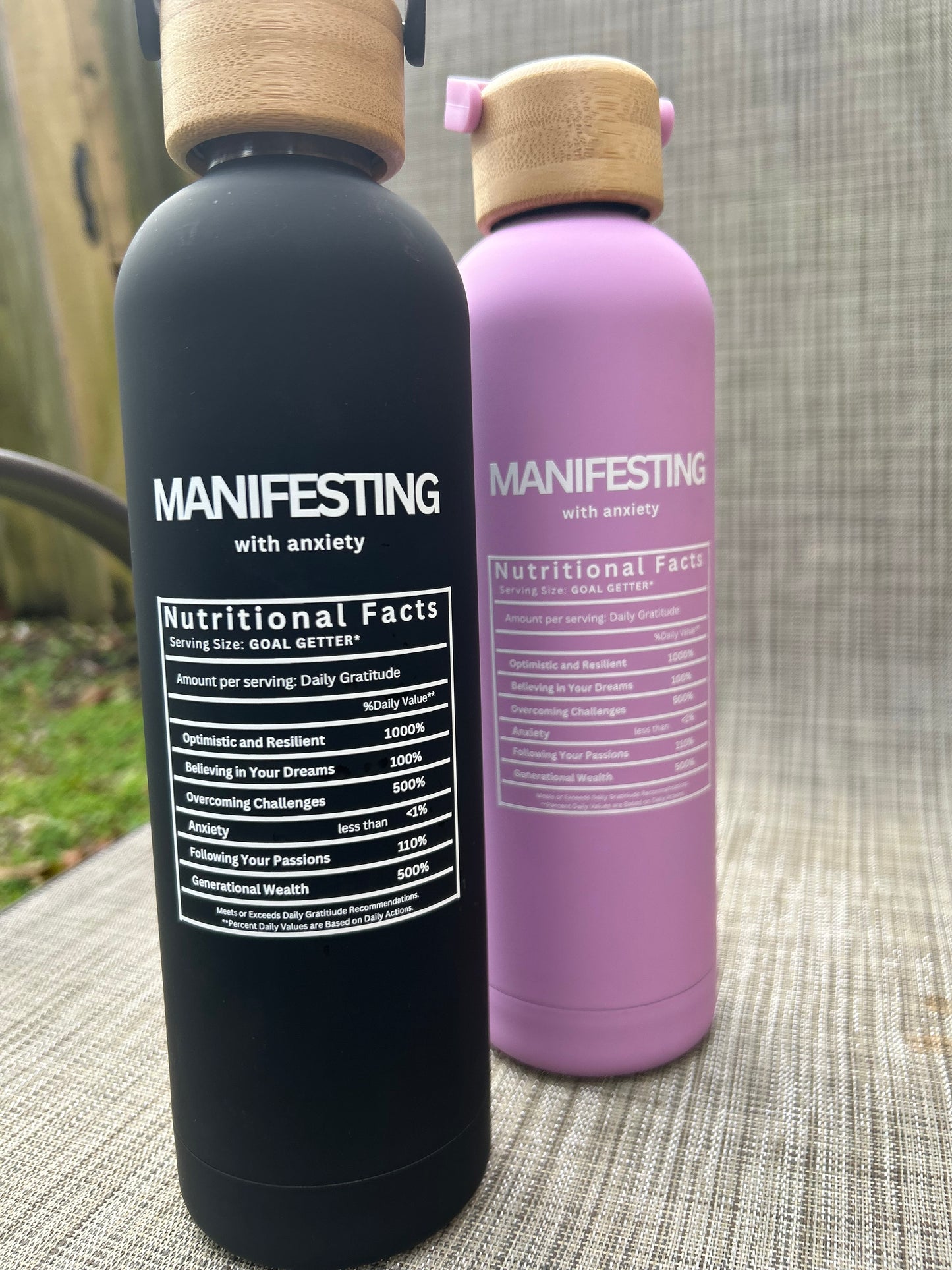 Manifesting Nutritional Goals 25oz Double-Wall Water Bottles Tumbler PRESALE ONLY