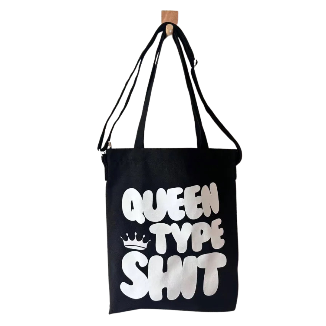 Queen Type Canvas Zipper Everyday Tote