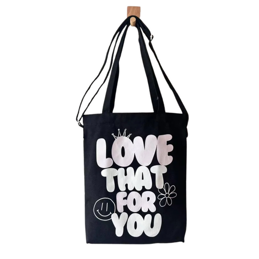 Love That For You Canvas Zipper Everyday Tote