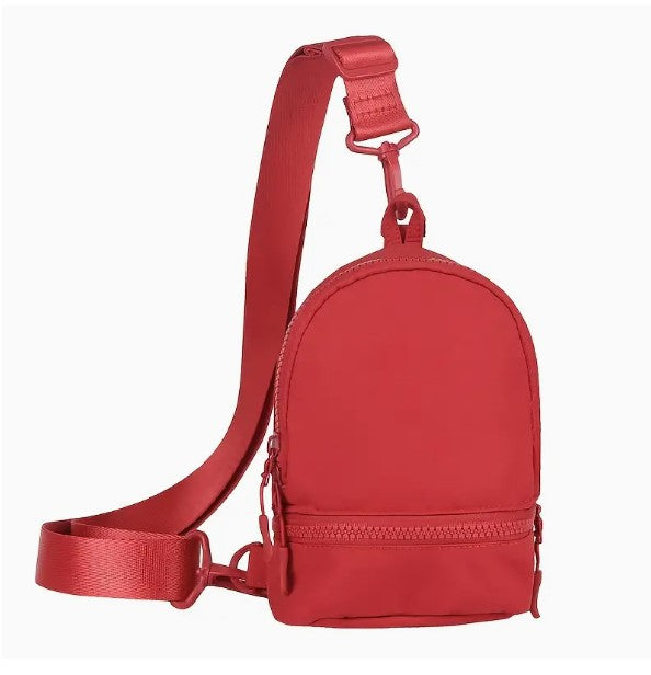 Red Mini Nylon Shoulder Bag