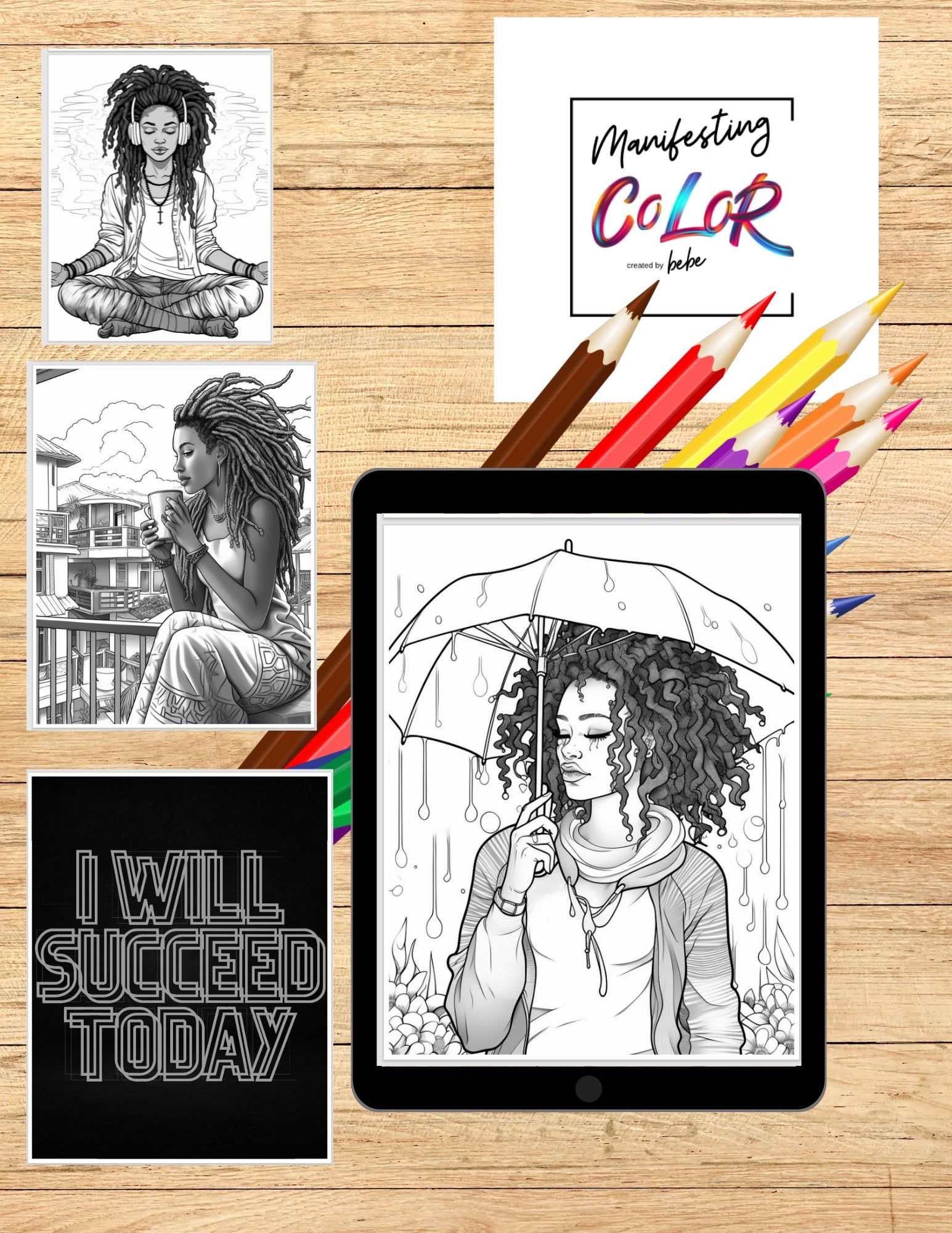 Digital Manifesting Color Adult Coloring Book with Self Love Affirmations (PDF or PRINTABLE) - manifesting with anxiety