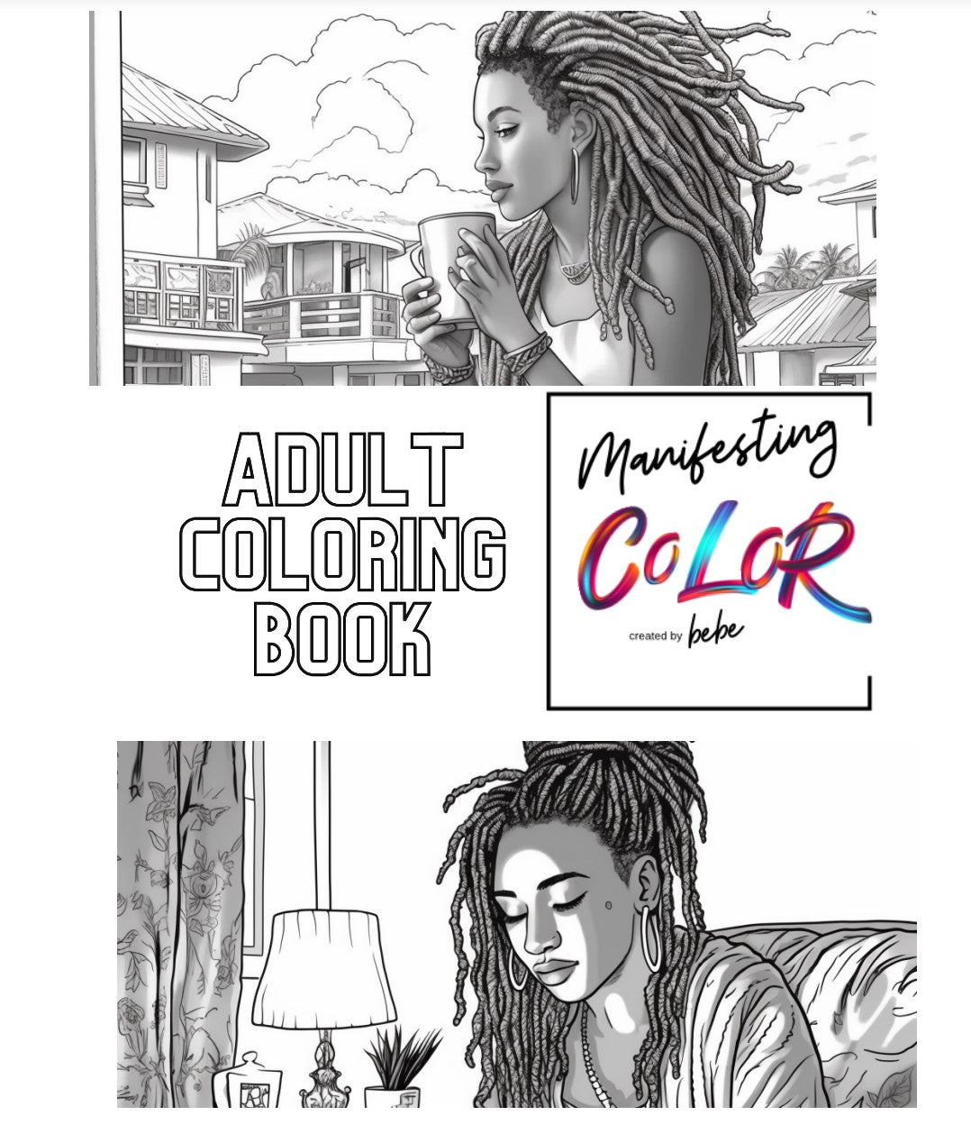 Manifesting Color An Adult Coloring Book with Self Love Affirmations PAPERBACK - manifesting with anxiety